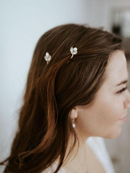 Chloe x Ava - Dainty Crystal Bridal Hair Pins (Set of 3)