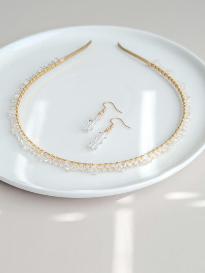 Luna & Tessa - Crystal Bridal Headband & Earring Set