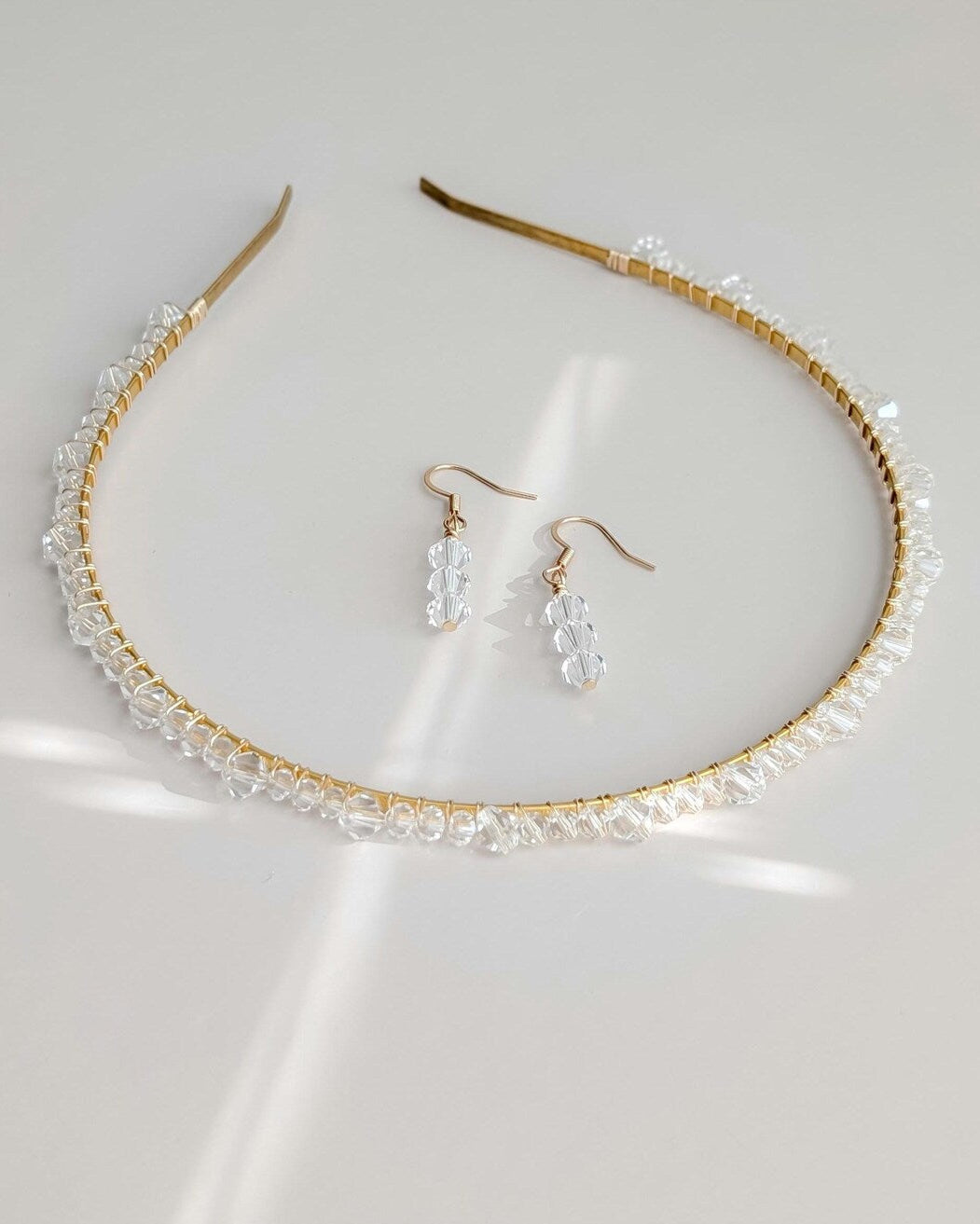 Luna & Tessa - Crystal Bridal Headband & Earring Set
