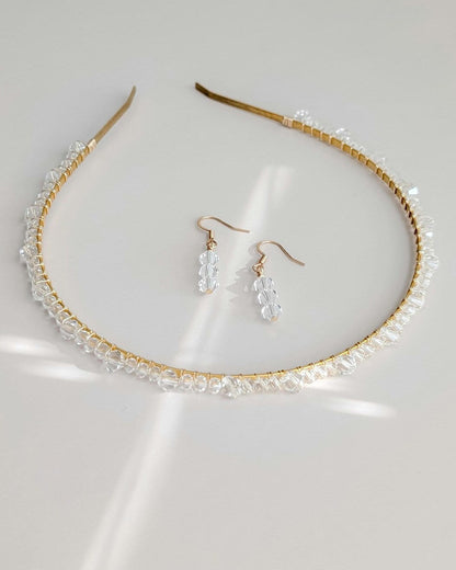 Luna & Tessa - Crystal Bridal Headband & Earring Set