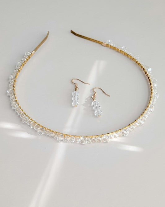 Luna & Tessa - Crystal Bridal Headband & Earring Set
