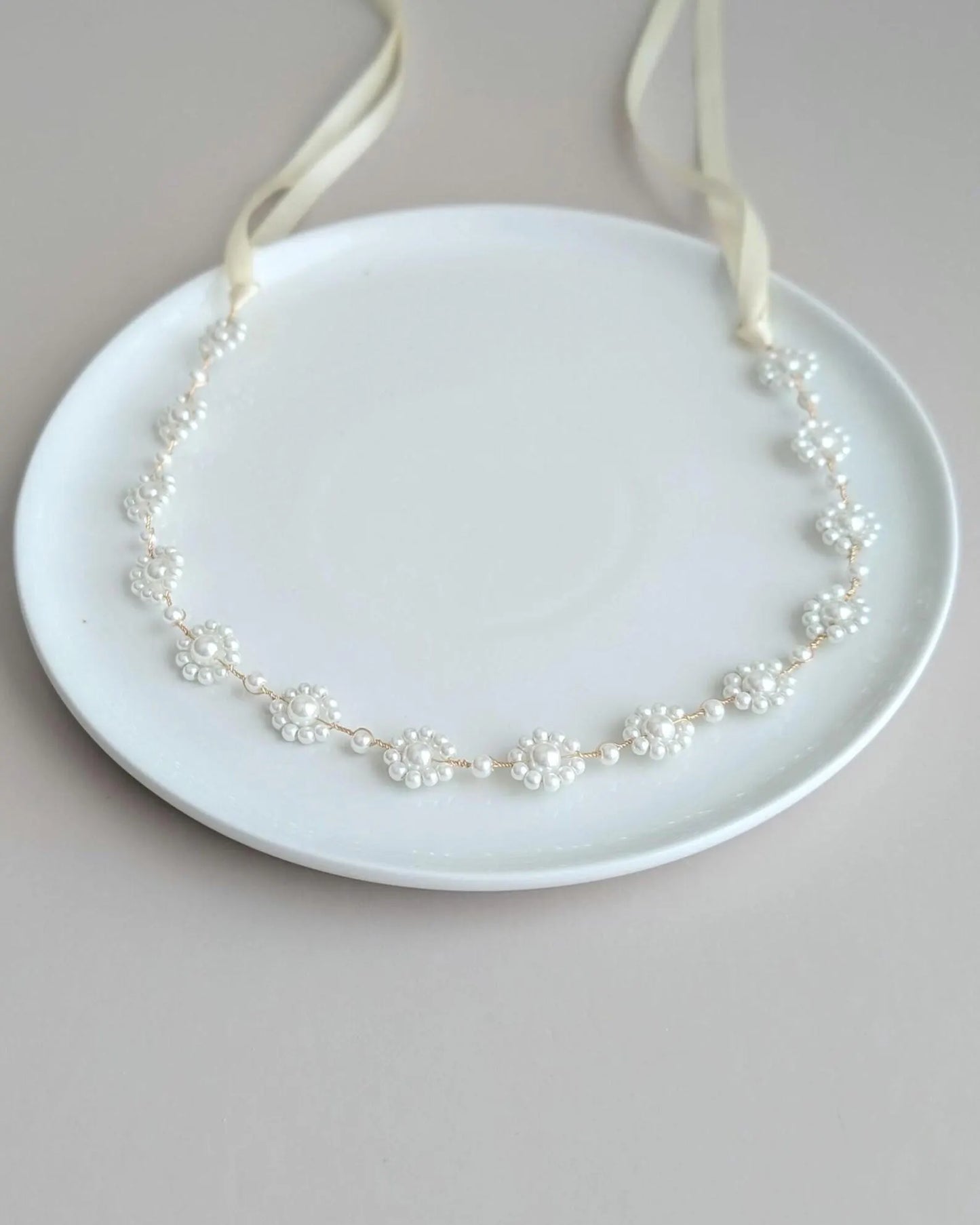 Audrey - Floral Pearl Bridal Sash (18"-30")
