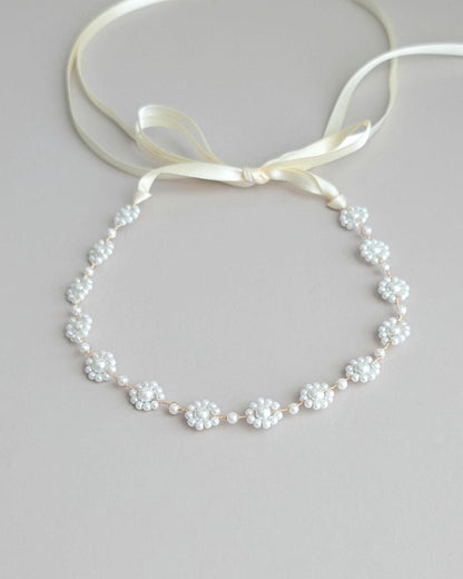 Audrey - Floral Pearl Bridal Sash (18"-30")