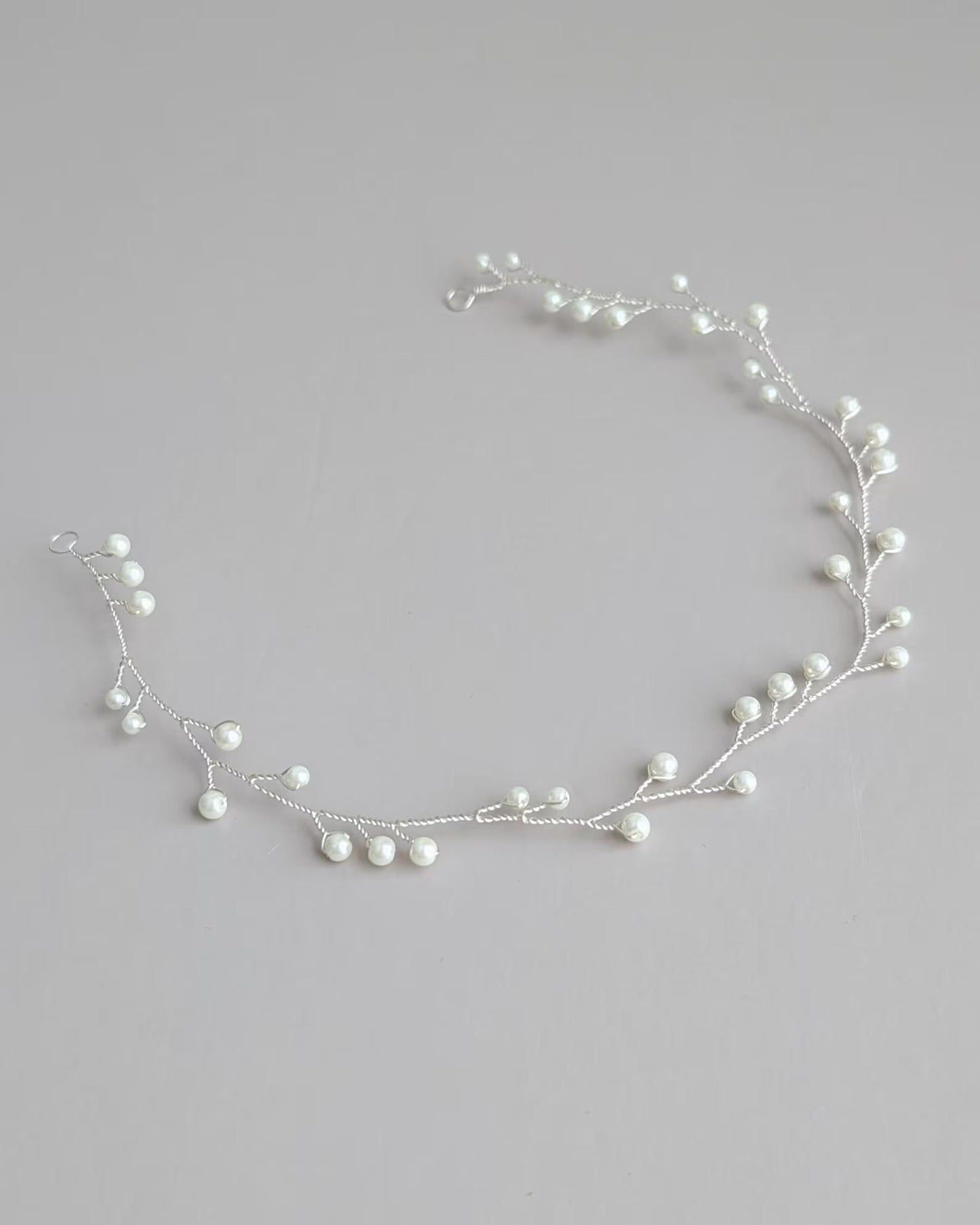 Cora - Delicate Pearl Wedding Hair Vine (8"-24")