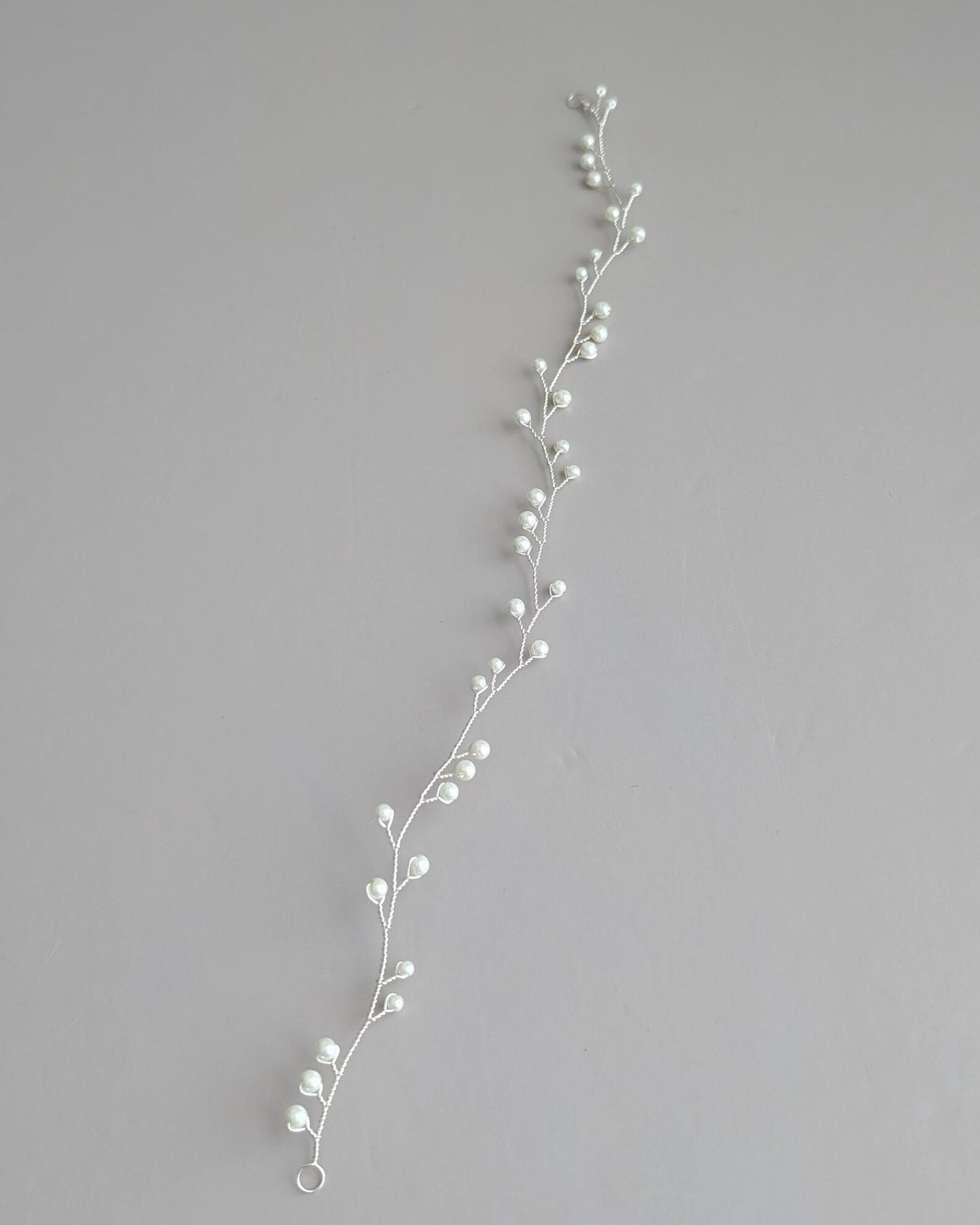 Cora - Delicate Pearl Wedding Hair Vine (8"-24")