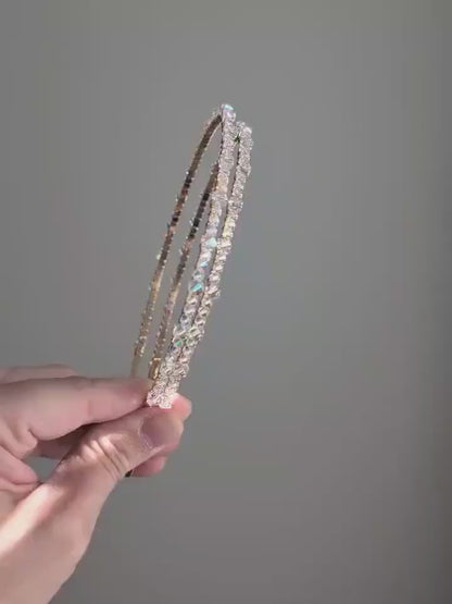 Luna - Dainty Crystal Bridal Headband